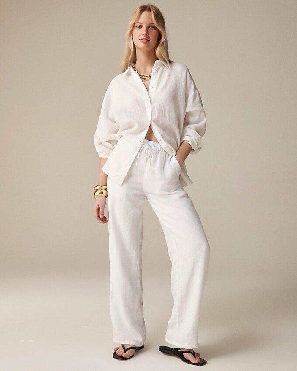J.Crew Soleil High rise pant in linen NWT Size XXL